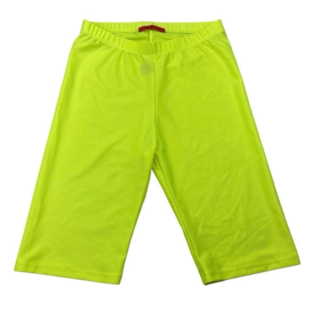 Roma Concept Green Elastic Waist Pull On Activewear Yoga Gym Biker Shorts Size S